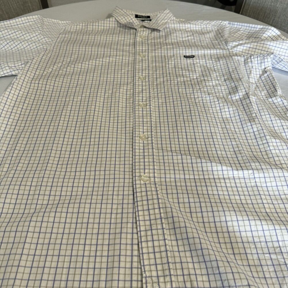 Echo Unlimited 100% Cotton Short Sleeve Plaid Button Down Shirt Men XL